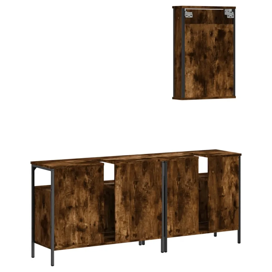 Ensemble de meubles de salle de bain 3 pcs Chêne fumé - 8