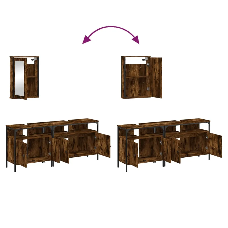 Ensemble de meubles de salle de bain 3 pcs Chêne fumé - 9