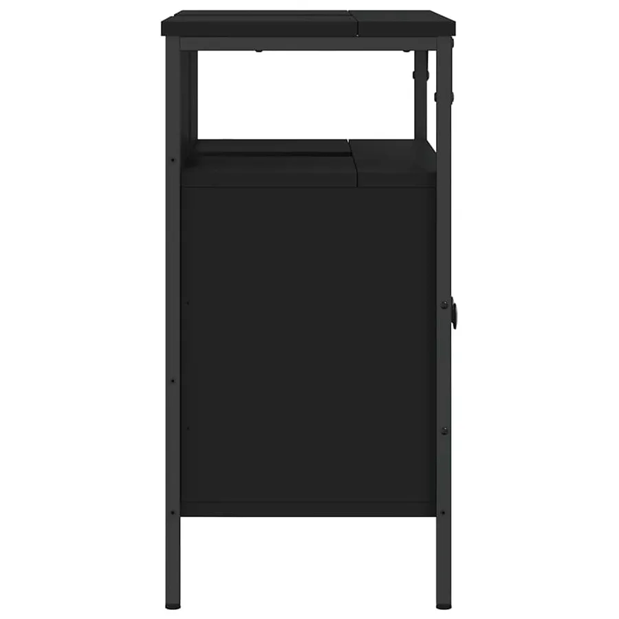 Armoire lavabo de salle de bain noir 60x30x60 cm - 7
