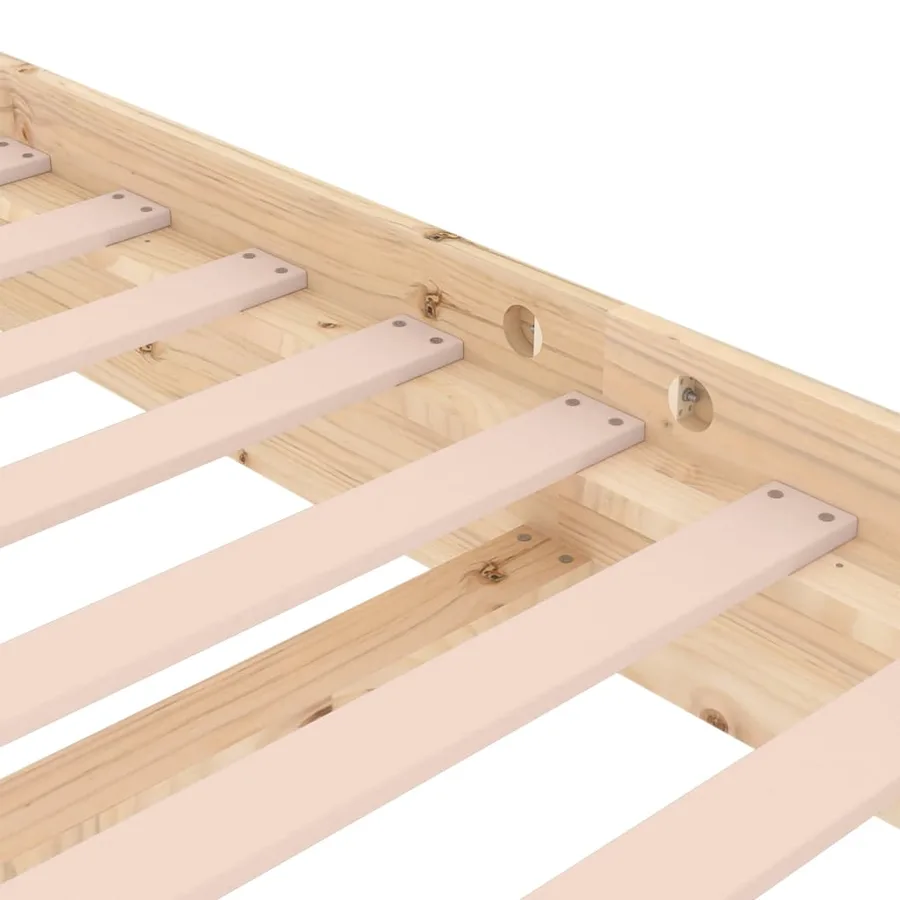 Cadre de lit sans matelas bois massif - 7