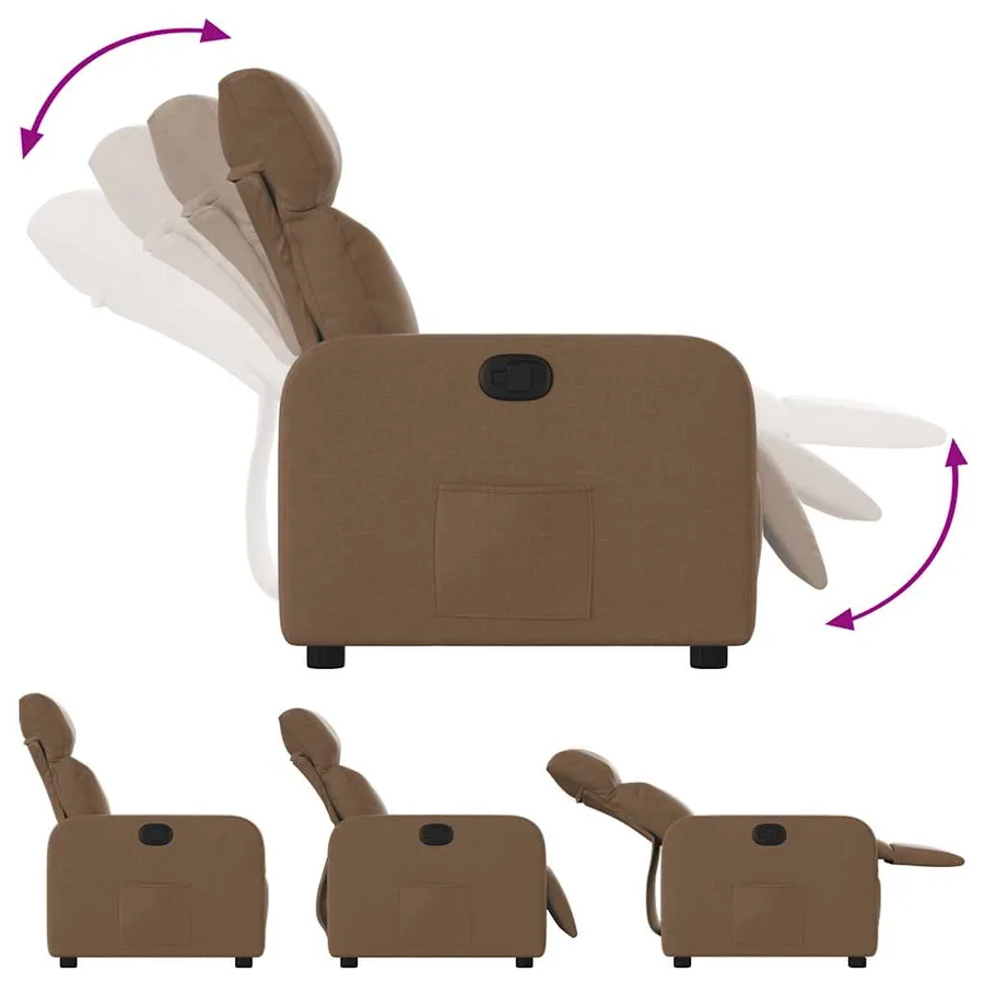 Fauteuil inclinable Marron Tissu - 4