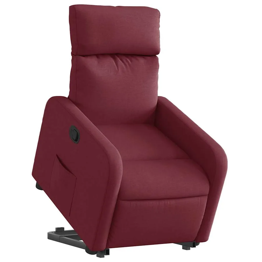 Fauteuil inclinable rouge bordeaux tissu - 3