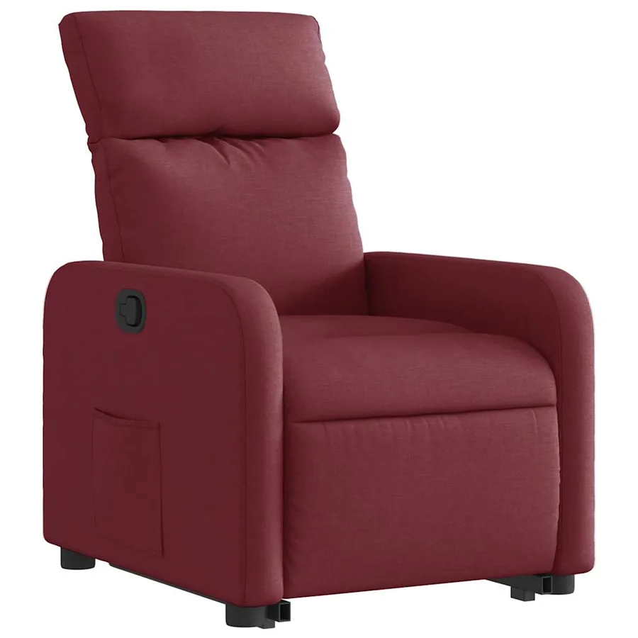 Fauteuil inclinable rouge bordeaux tissu - 4