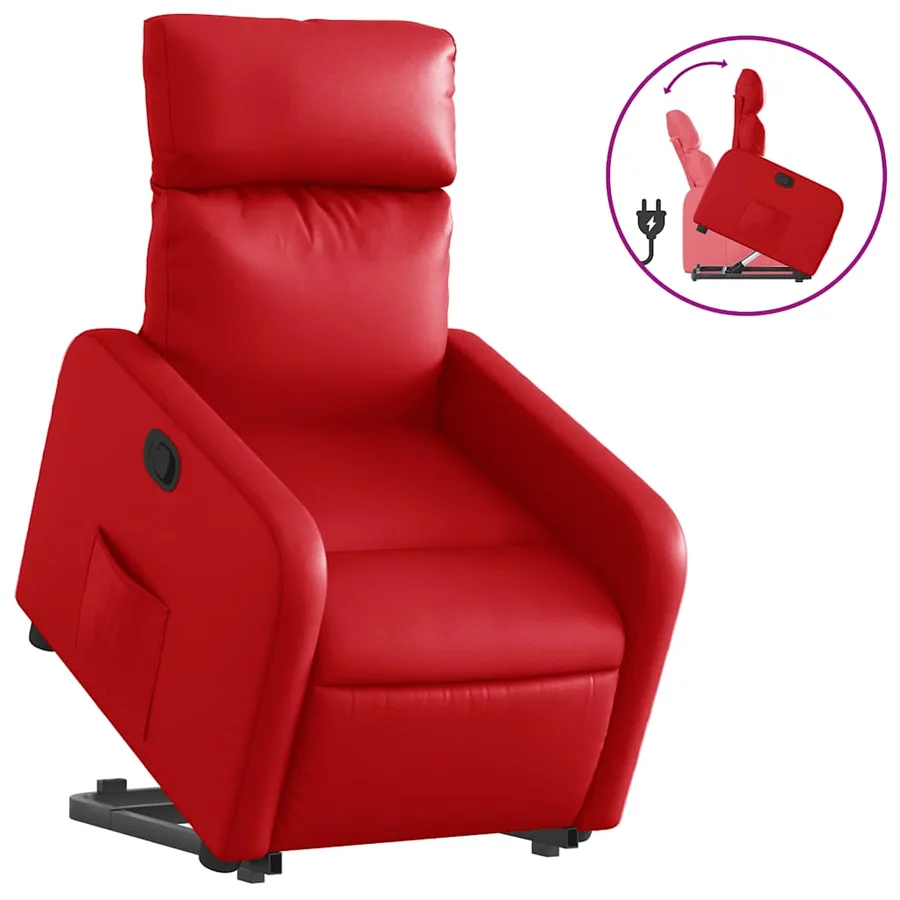 Fauteuil inclinable Rouge Similicuir - 2