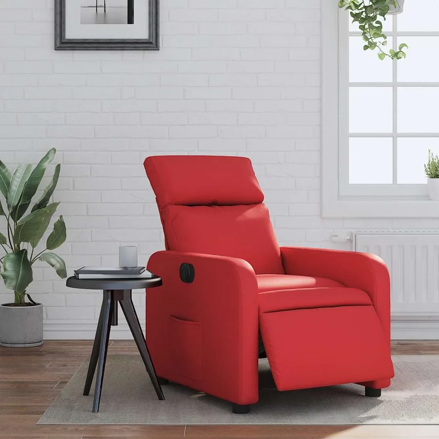 Fauteuil inclinable électrique Rouge Similicuir - 16