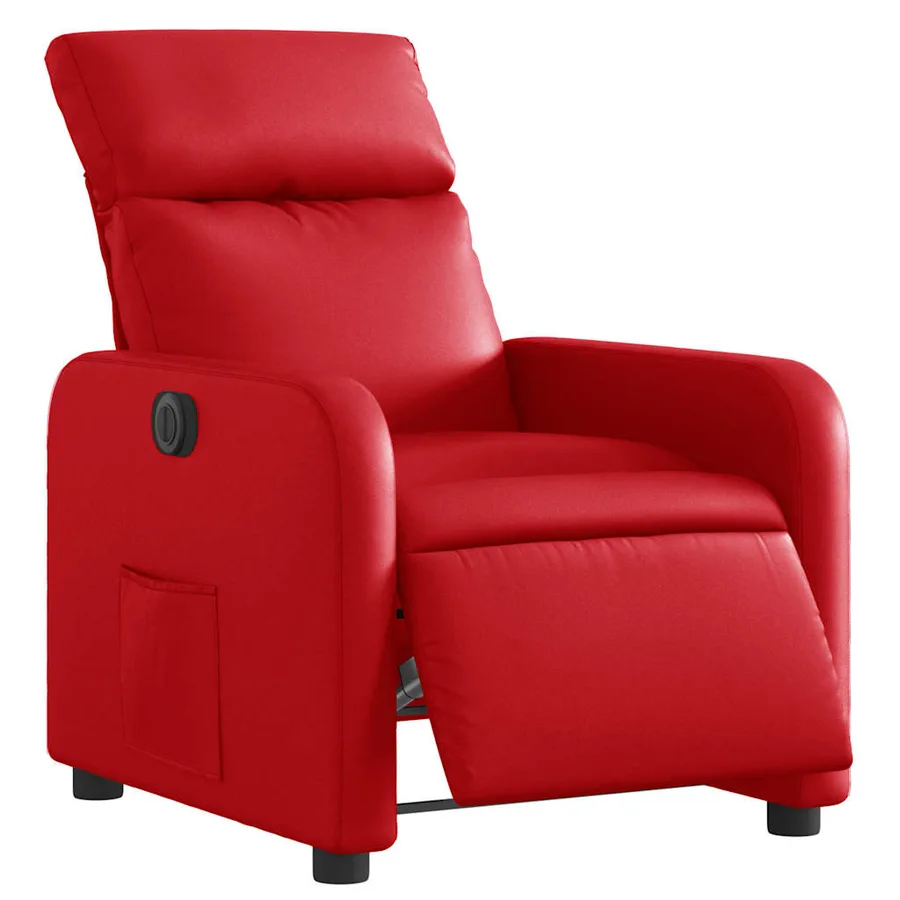 Fauteuil inclinable électrique Rouge Similicuir - 3