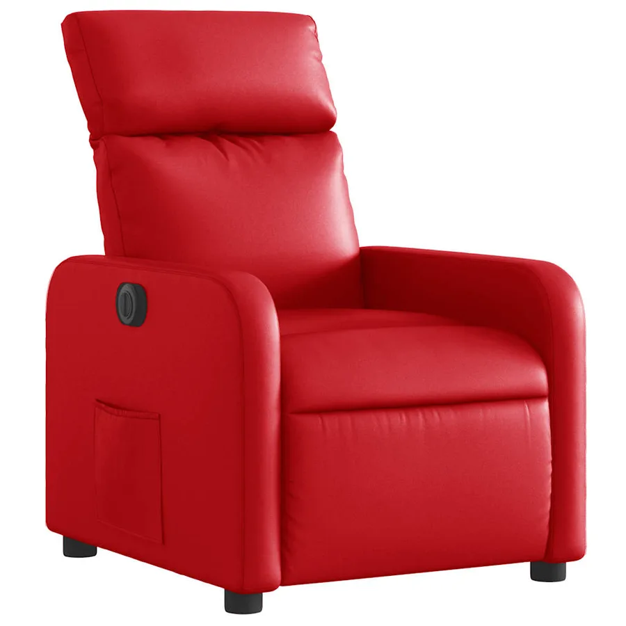 Fauteuil inclinable électrique Rouge Similicuir - 4