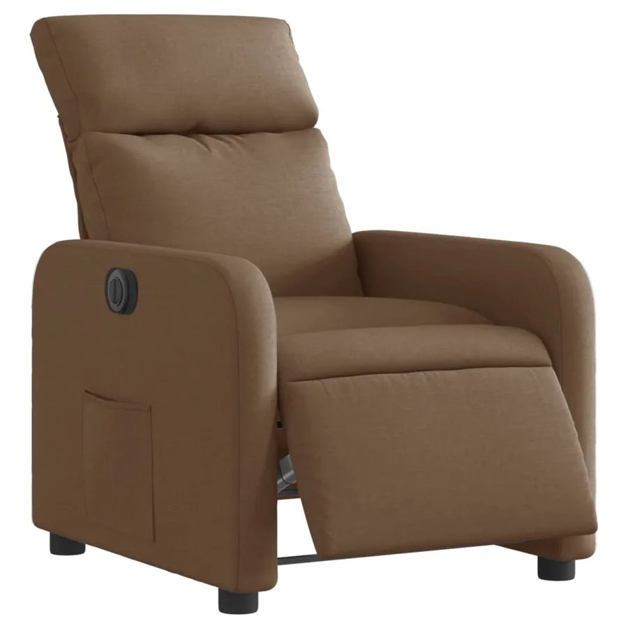 Fauteuil inclinable électrique Marron Tissu - 3