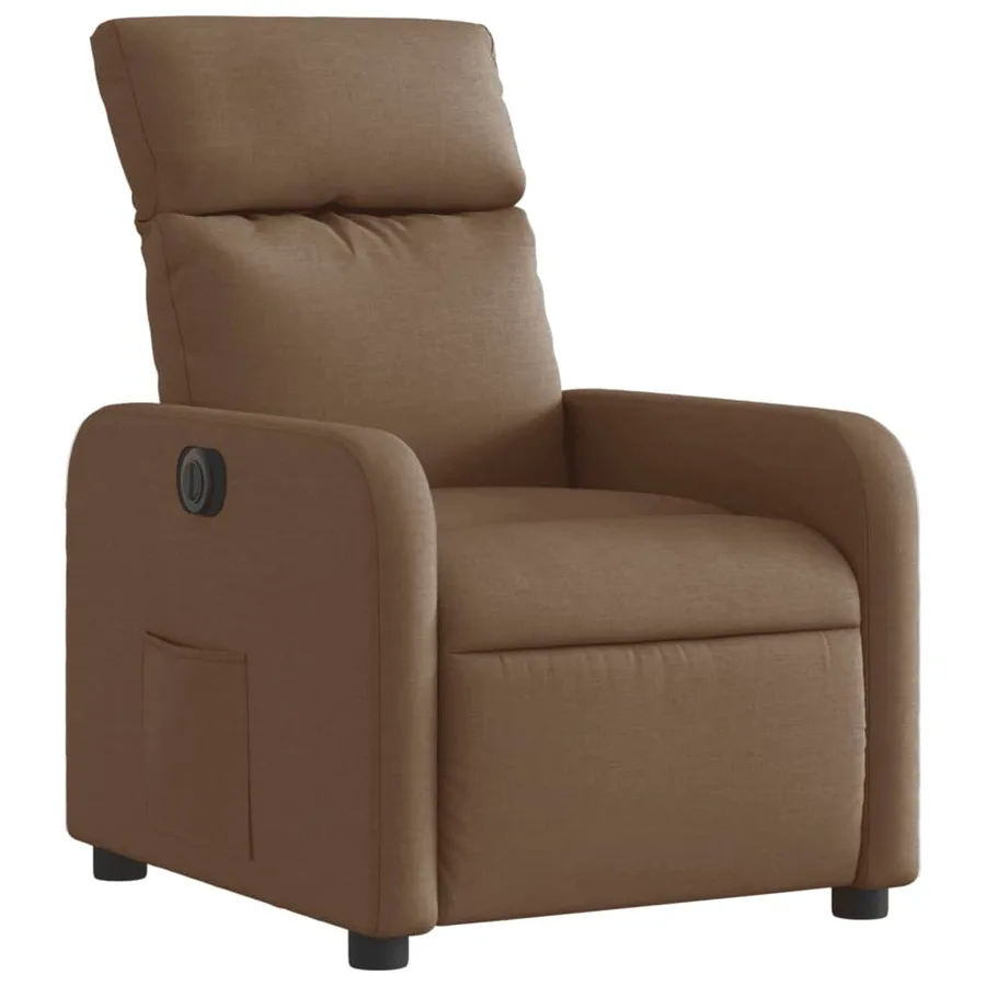 Fauteuil inclinable électrique Marron Tissu - 4