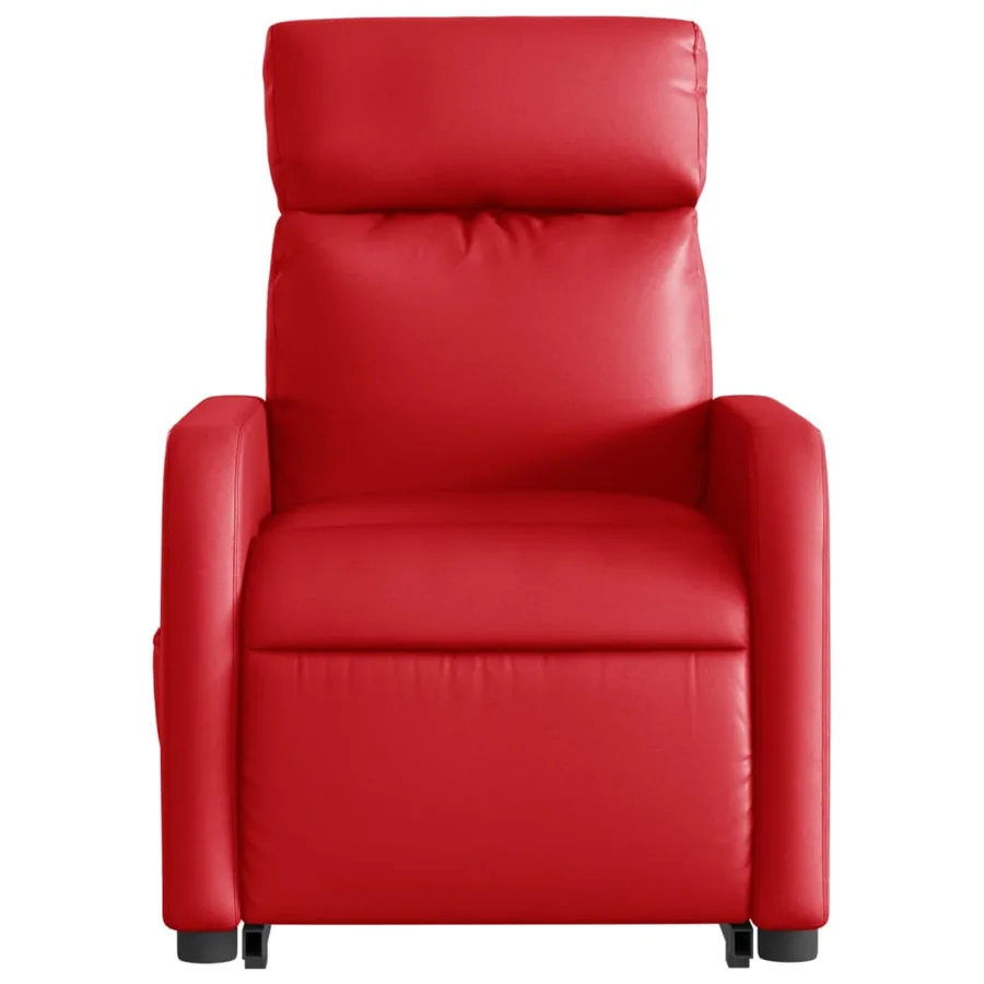 Fauteuil inclinable électrique rouge similicuir - 8