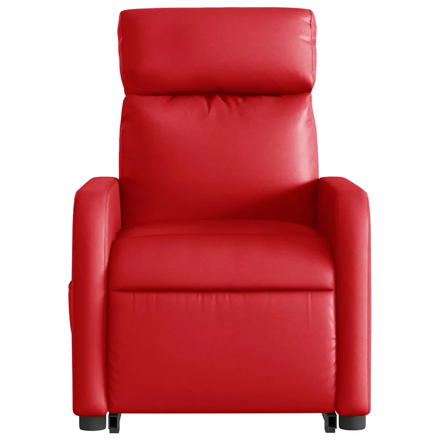 Fauteuil inclinable électrique rouge similicuir - 9