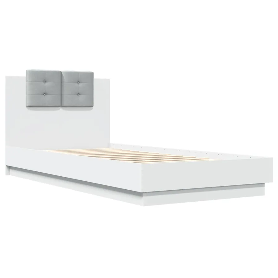 Cadre de lit avec LED sans matelas blanc 90x200 cm - 3