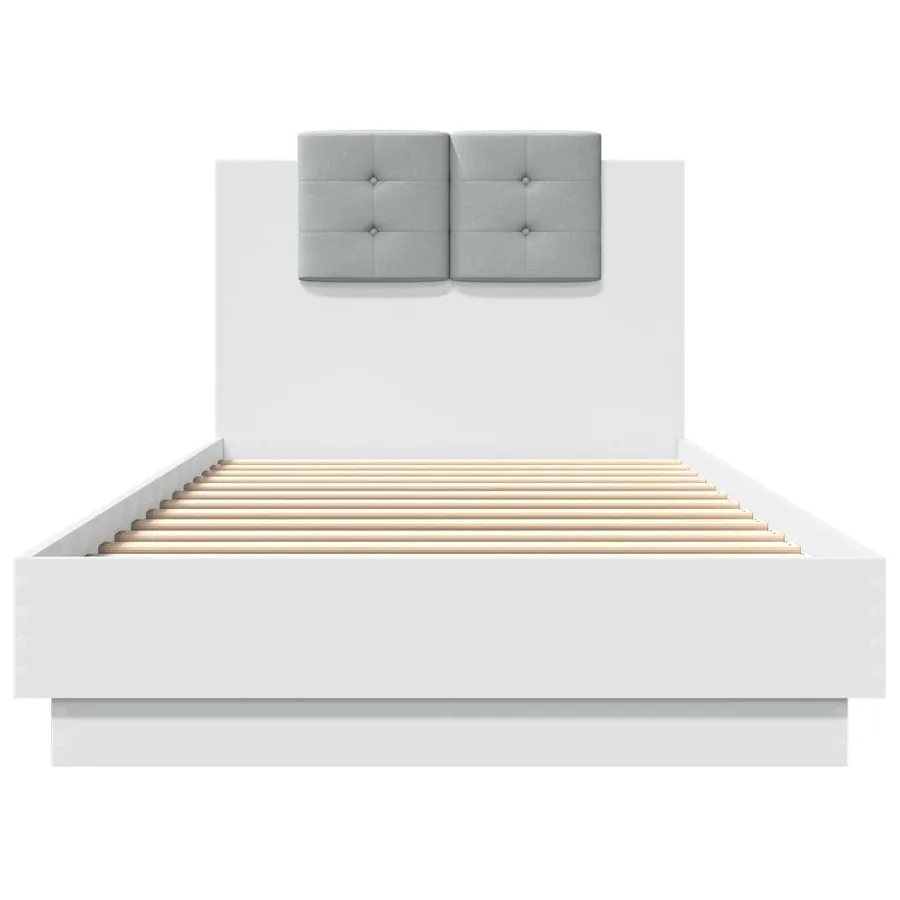 Cadre de lit avec LED sans matelas blanc 90x200 cm - 6