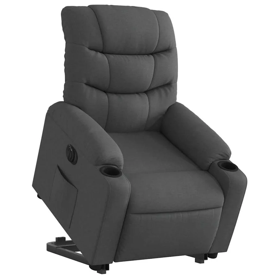 Fauteuil inclinable électrique gris foncé tissu - 3