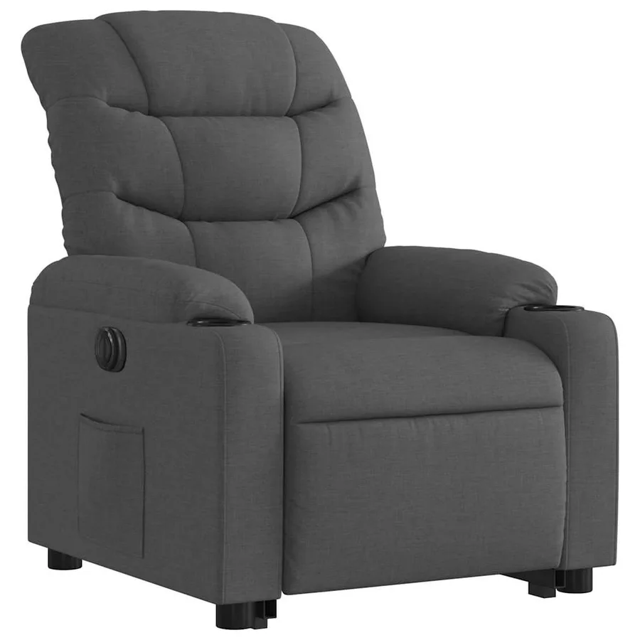 Fauteuil inclinable électrique gris foncé tissu - 4
