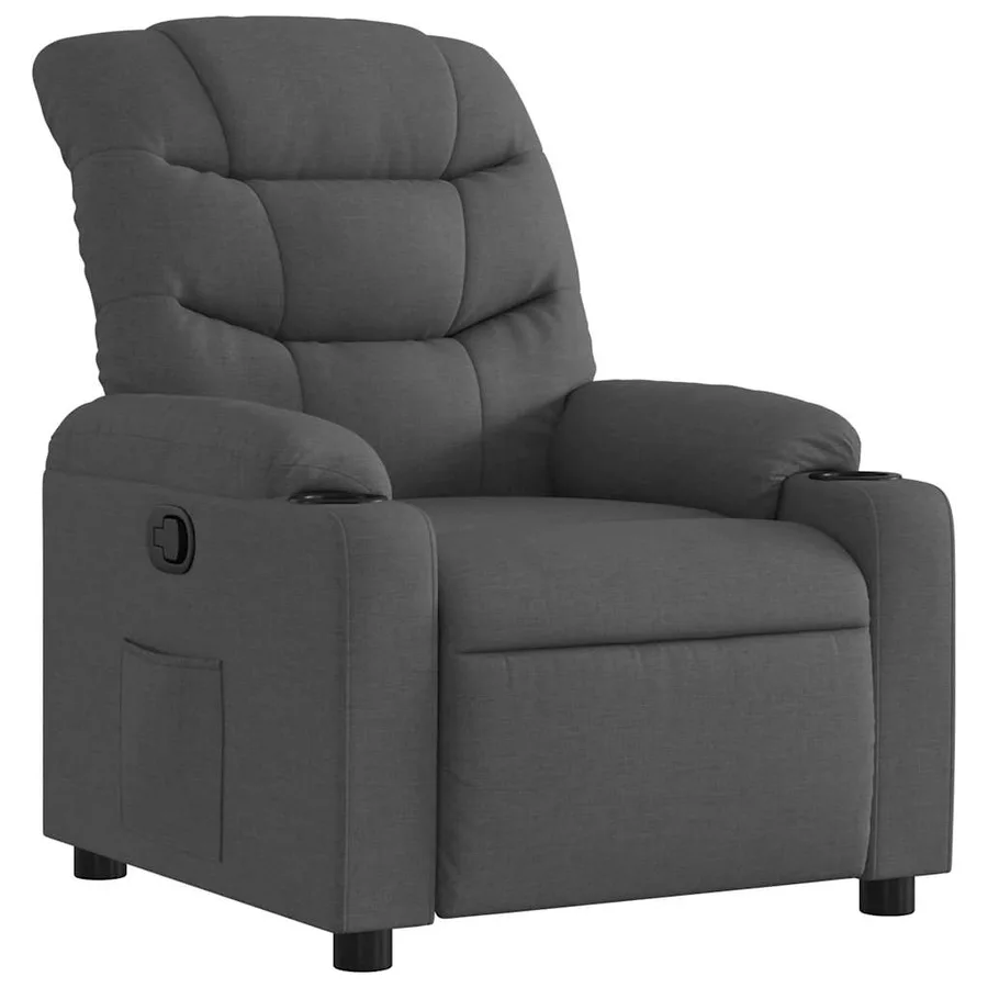 Fauteuil inclinable Gris foncé Tissu - 2