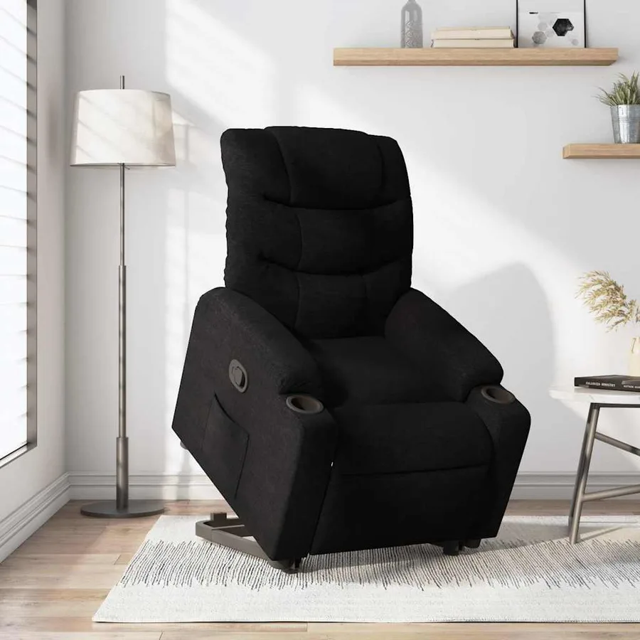 Fauteuil inclinable noir tissu - 15