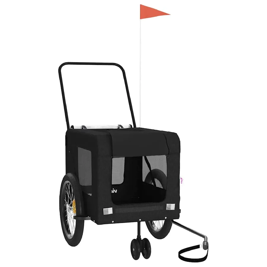 Remorque de vélo pour animaux de compagnie noir - 2