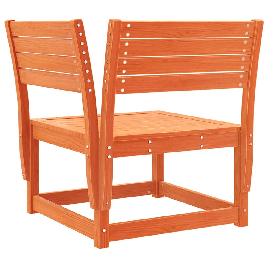 Salon de jardin 5 pcs cire marron bois de pin massif - 6