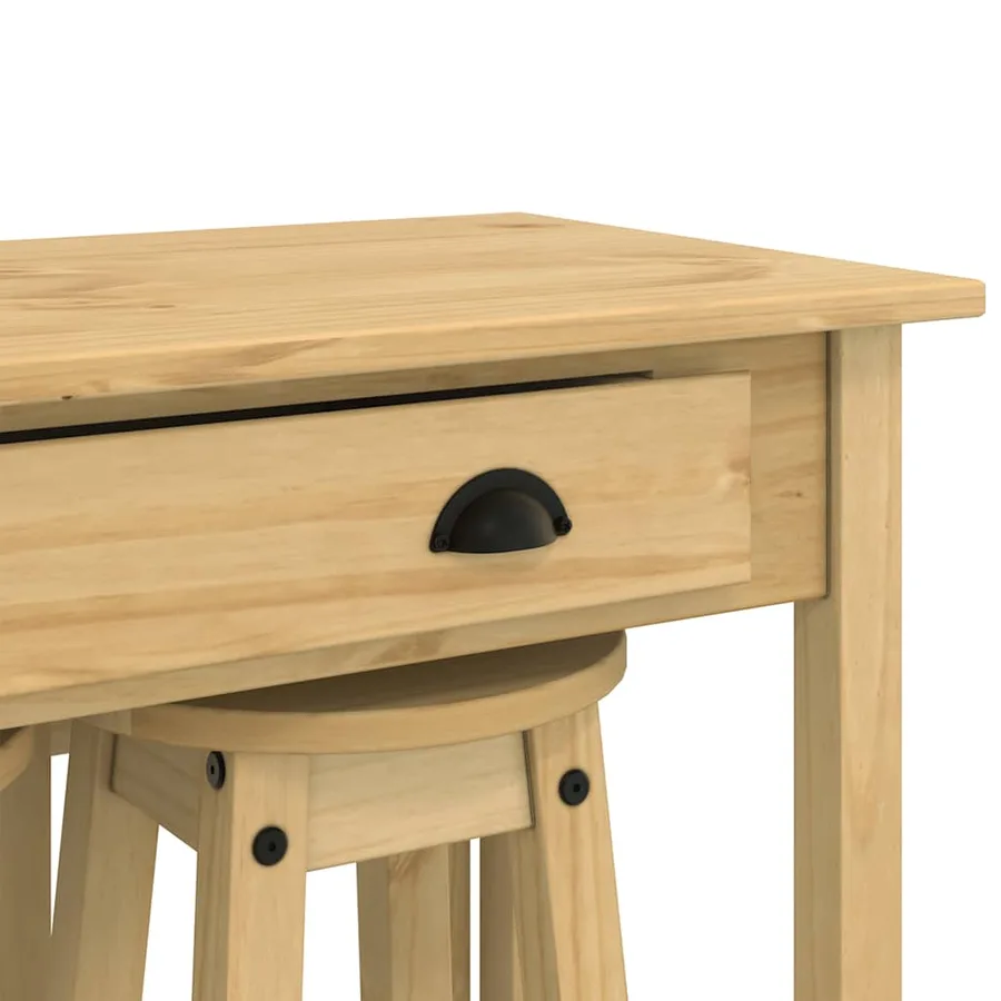 Ensemble de bar 3 pcs bois de pin massif - 12