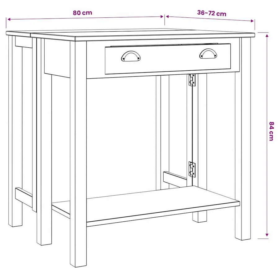 Ensemble de bar 3 pcs bois de pin massif - 13