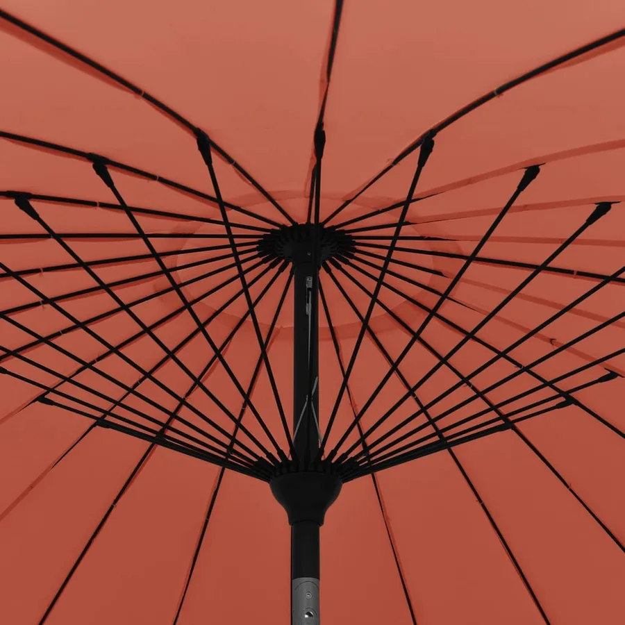 Parasol d'extérieur et mât avec aluminium 270 cm terre cuite - 5