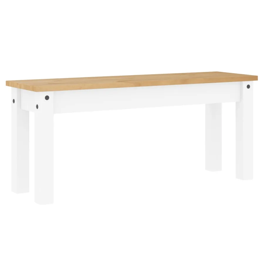 Banc à manger PANAMA blanc 105x30x45 cm bois massif de pin - 2