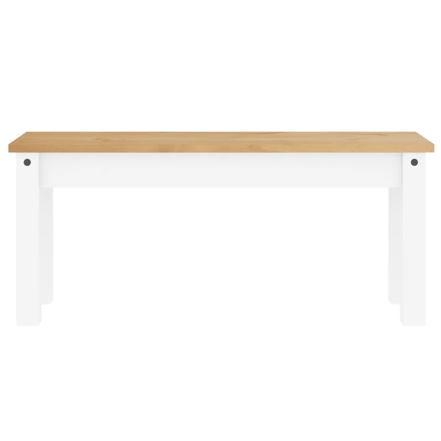 Banc à manger PANAMA blanc 105x30x45 cm bois massif de pin - 4