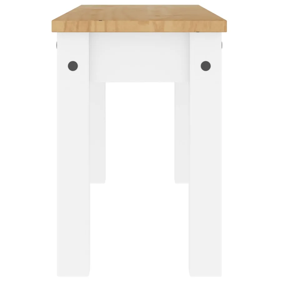 Banc à manger PANAMA blanc 105x30x45 cm bois massif de pin - 5