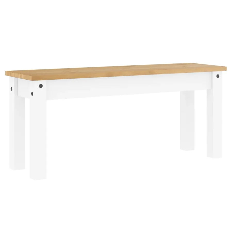 Banc à manger PANAMA blanc 105x30x45 cm bois massif de pin - 6