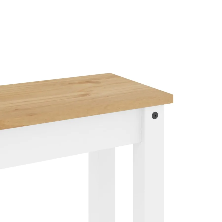 Banc à manger PANAMA blanc 105x30x45 cm bois massif de pin - 7