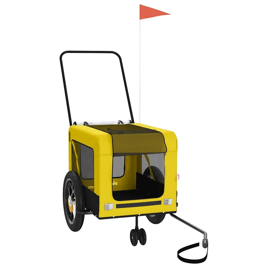 Remorque de vélo pour animaux de compagnie jaune et noir - 2