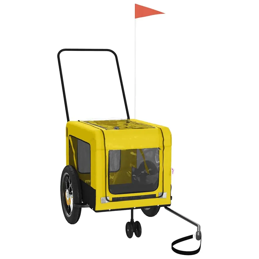 Remorque de vélo pour animaux de compagnie jaune et noir - 3