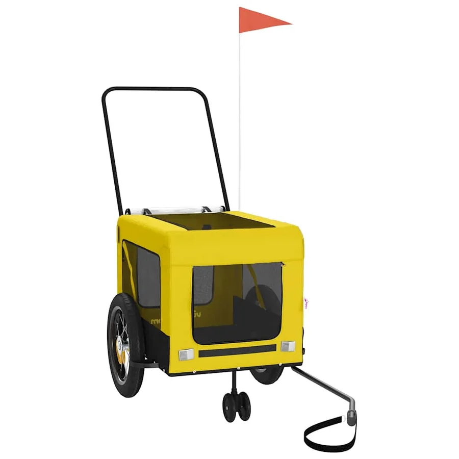 Remorque de vélo pour animaux de compagnie jaune et noir - 4