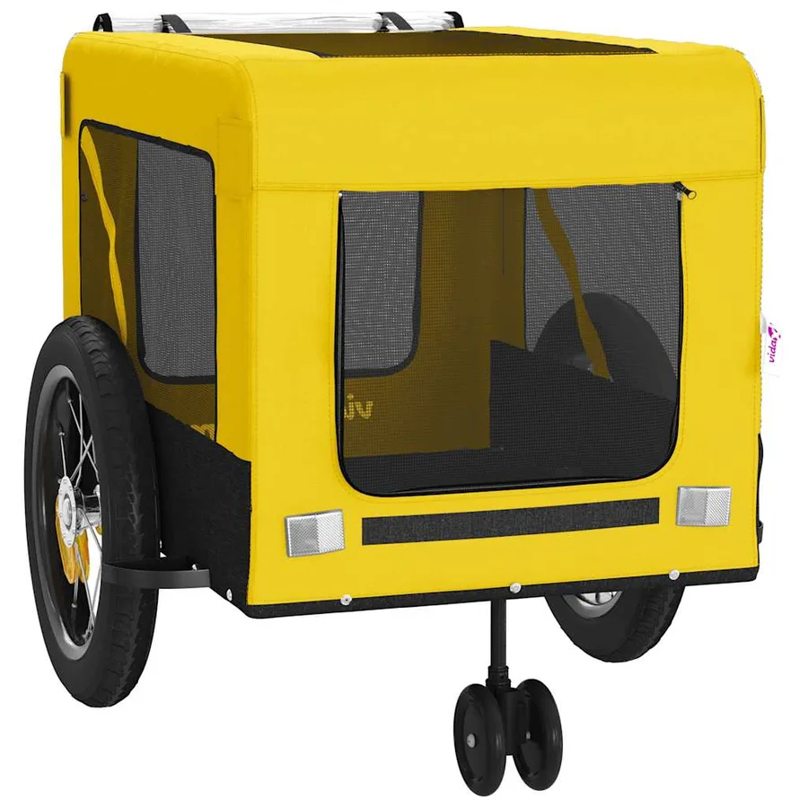 Remorque de vélo pour animaux de compagnie jaune et noir - 6