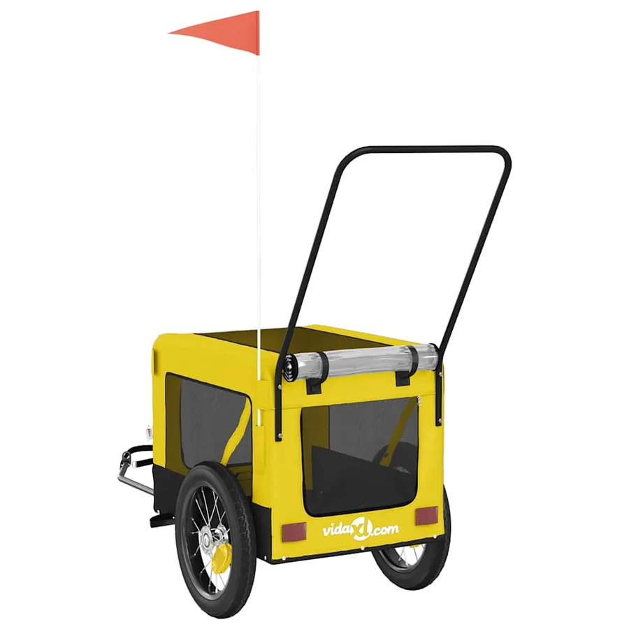 Remorque de vélo pour animaux de compagnie jaune et noir - 9