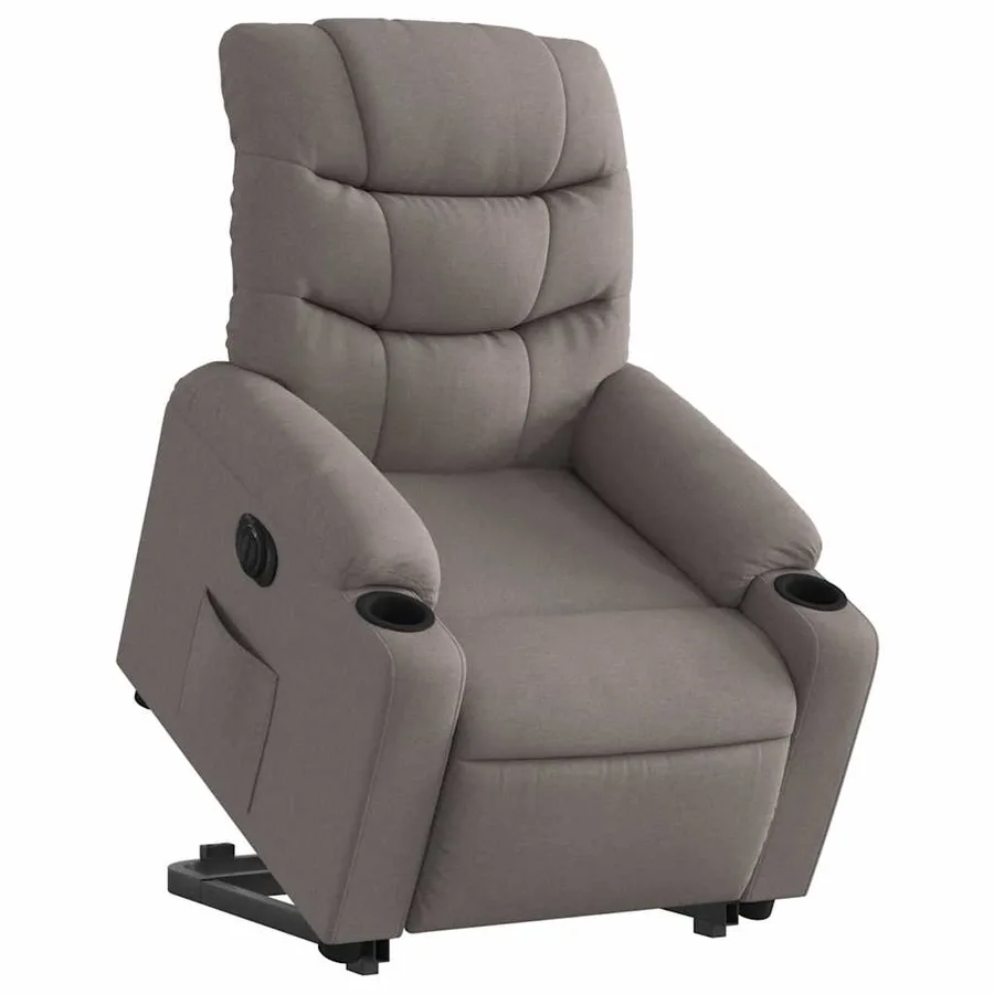 Fauteuil inclinable électrique taupe tissu - 3