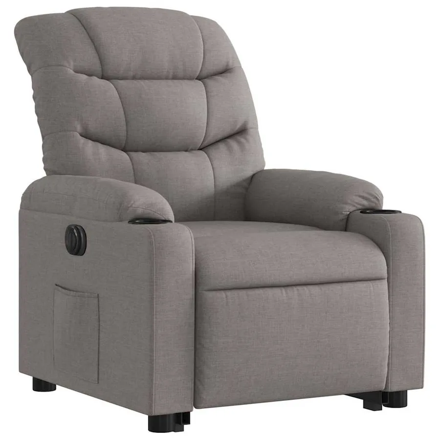 Fauteuil inclinable électrique taupe tissu - 4