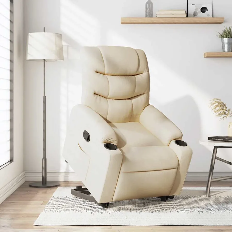 Fauteuil inclinable Crème Tissu - 16