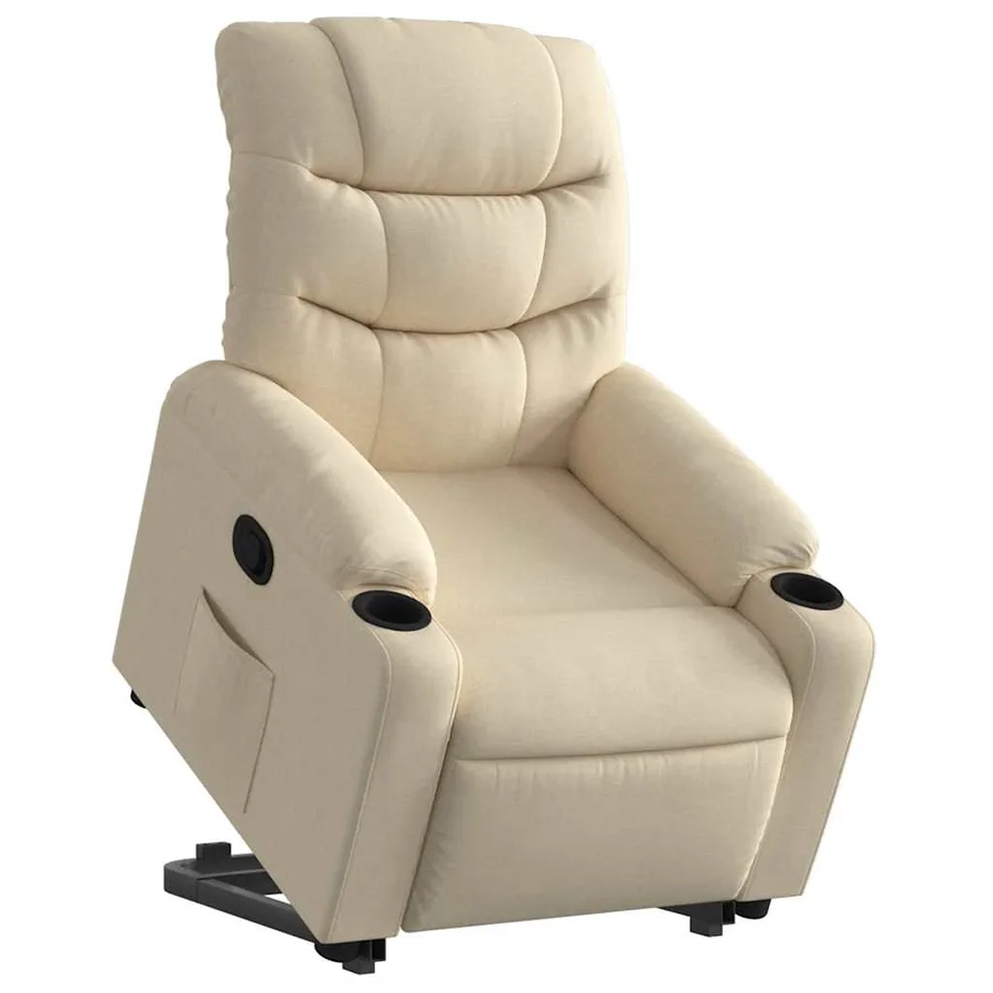 Fauteuil inclinable Crème Tissu - 3