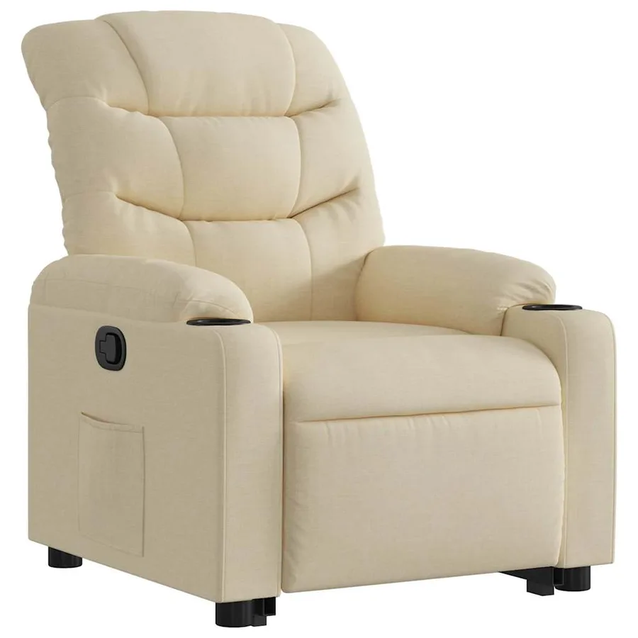 Fauteuil inclinable Crème Tissu - 4