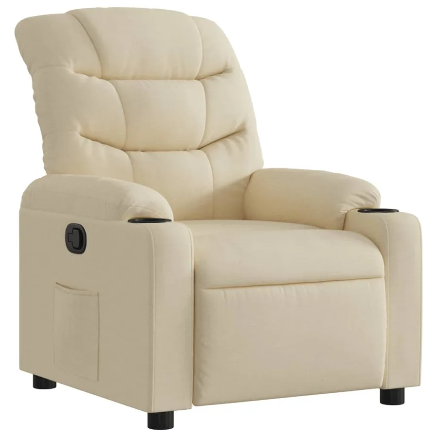 Fauteuil inclinable Crème Tissu - 2