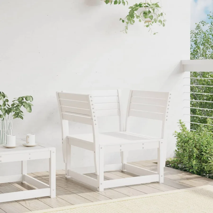 Chaise de jardin blanc bois massif de pin - 3