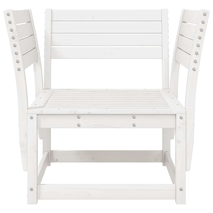 Chaise de jardin blanc bois massif de pin - 4