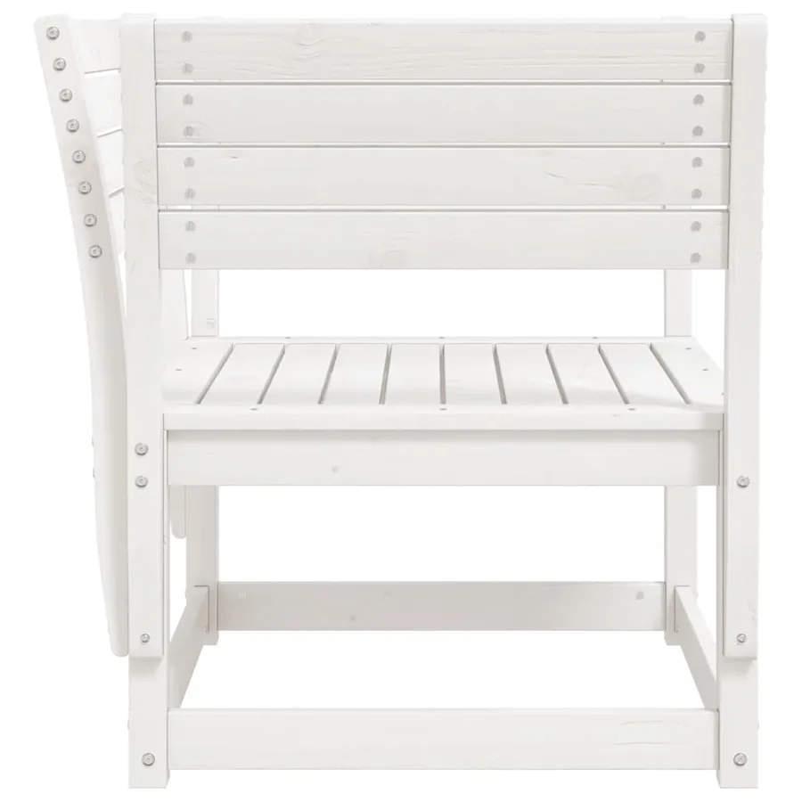 Chaise de jardin blanc bois massif de pin - 5