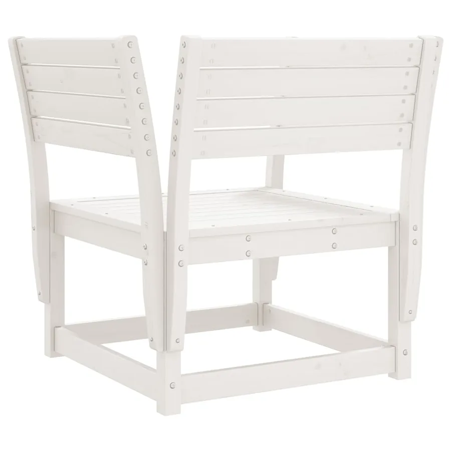Chaise de jardin blanc bois massif de pin - 6