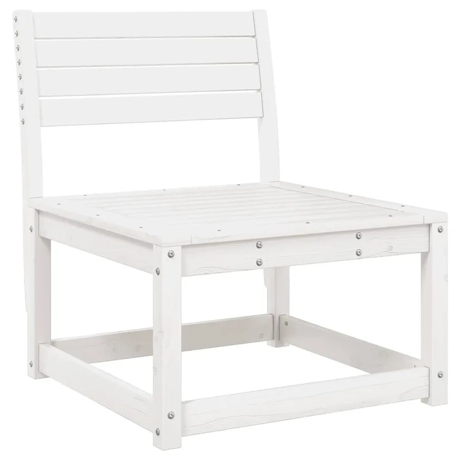 Salon de jardin 8 pcs Blanc Bois de pin massif - 6
