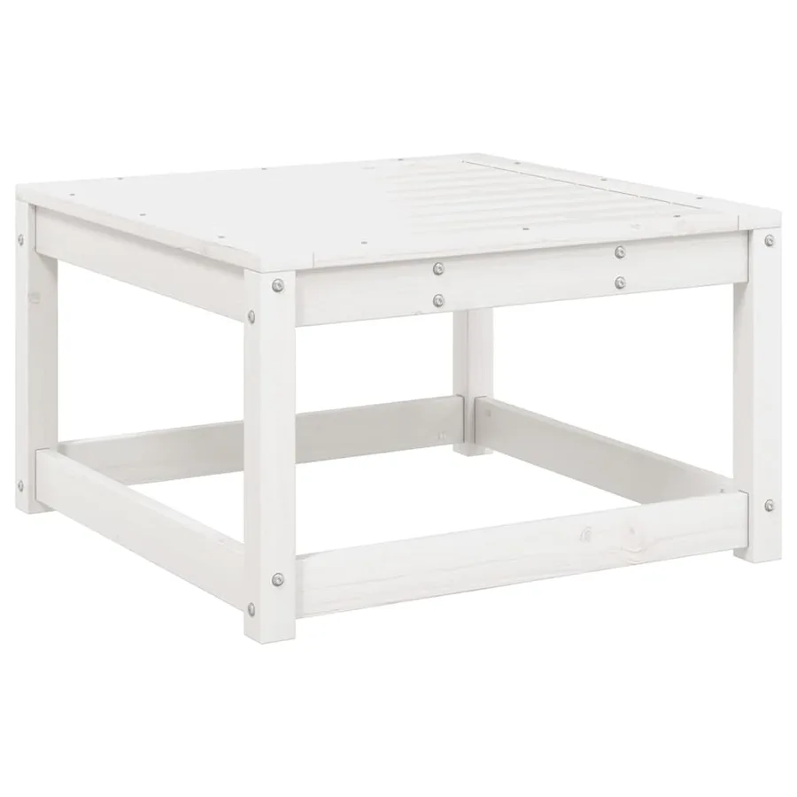 Salon de jardin 8 pcs Blanc Bois de pin massif - 7