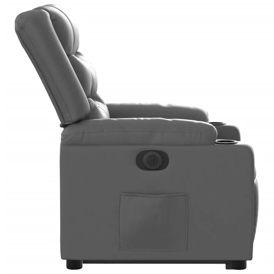 Fauteuil inclinable électrique gris similicuir - 10