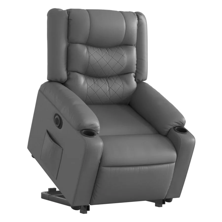 Fauteuil inclinable électrique gris similicuir - 3